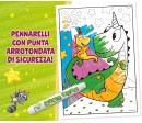 25-1040 Mini Kids-Maxi Pagine da Colorare e 4 Pennarelli con Punta Arrotondata