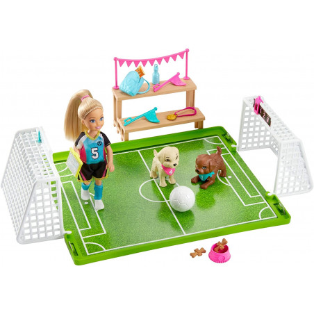 GHK37 - Barbie- Dreamhouse Adventures Bambola Chelsea Playset con Accessori da Calcio