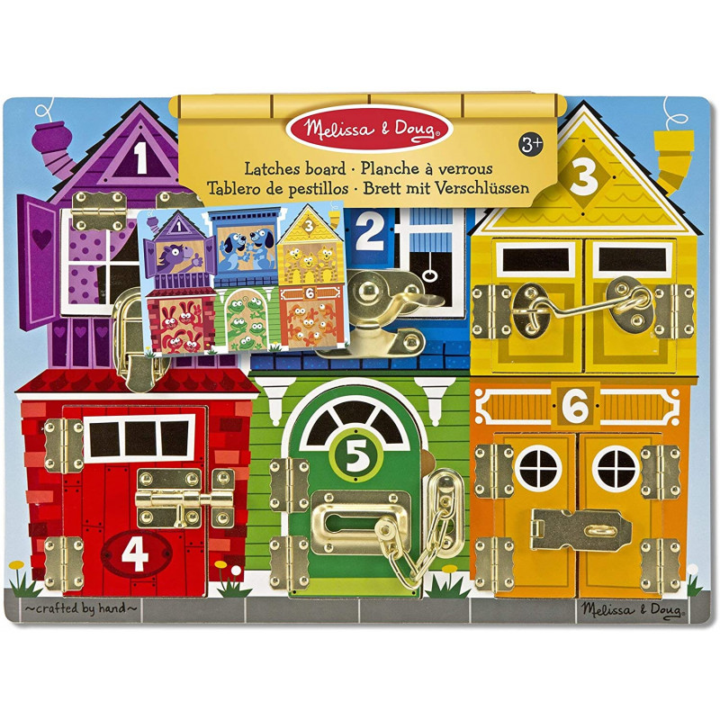 Melissa & Doug - Tavola in legno con serrature e catenacci