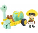 Dino Ranch Min & Clover, Veicolo con Dinosauro e Personaggio Alto Circa 7.5 cm