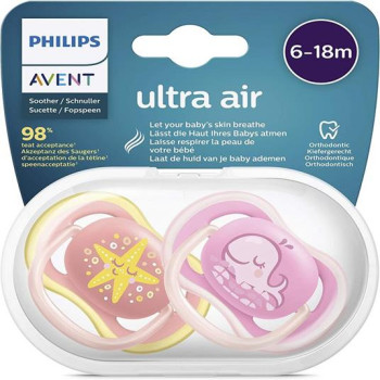 SCF085/04 - Philips Avent Ciuccio Ultra Air per Bambina 6-18 Mesi
