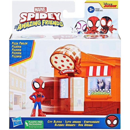 Spidey Pizzeria Playset City blocks