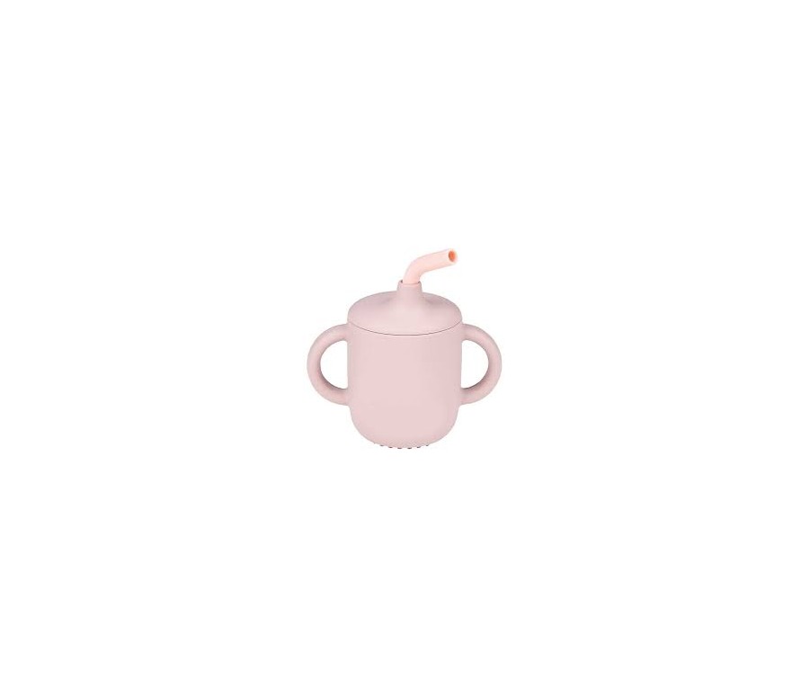 Bicchiere con cannuccia rosa Nattou