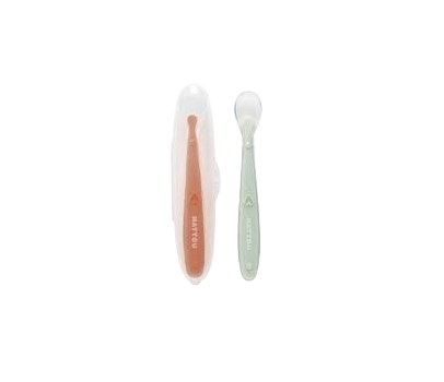 Nattou - Set 2 Cucchiai in silicone con Custodia