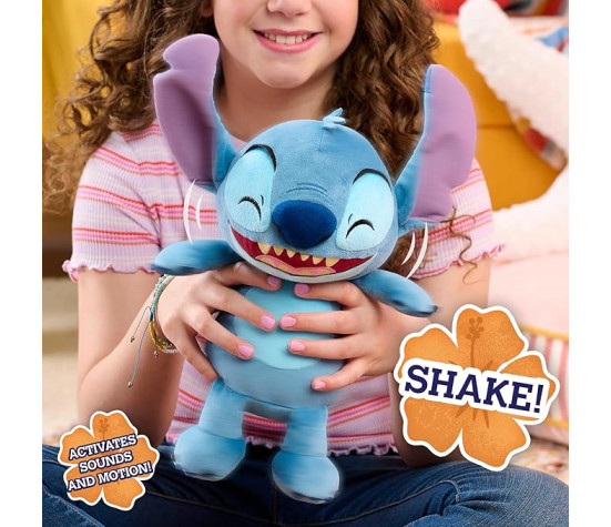 Just Play - Peluche musicale Disney Crack Me Up di Stitch 28cm