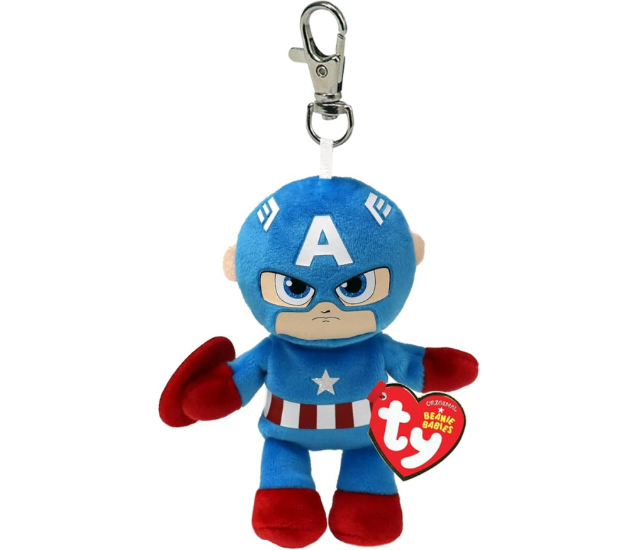 Ty - Collezione Marvel Portachiavi Peluche Captain America