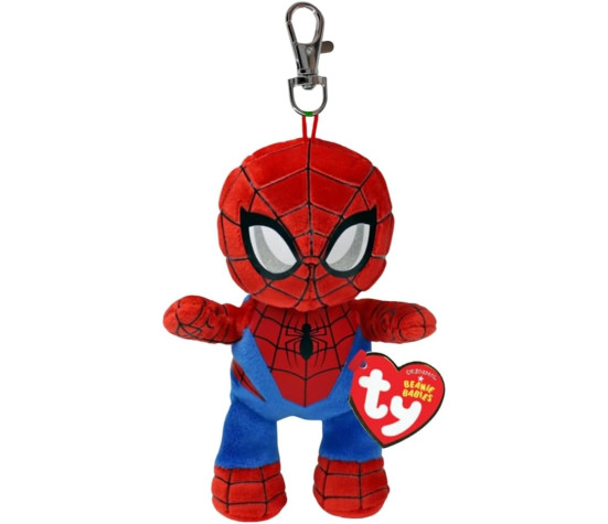 Ty - Collezione Marvel Portachiavi Peluche Spiderman