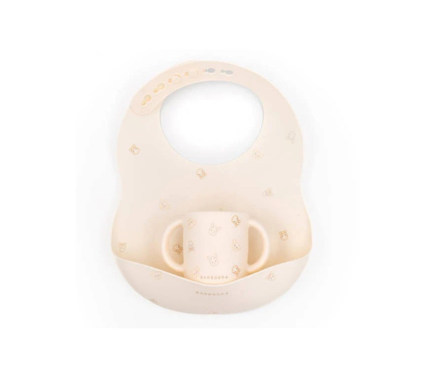 Bamboom - Baby Bib and Cup Set Animal Friends Silicone