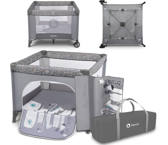 Lionelo - Box bambini pieghevole Lene 3in1 - 100x100cm