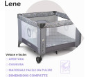 Lionelo - Box bambini pieghevole Lene 3in1 - 100x100cm