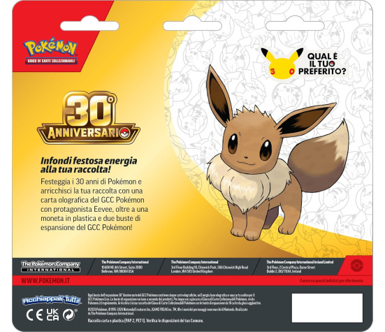 Pokémon: confezione da due buste dell’espansione 30° Anniversario del GCC Pokémon