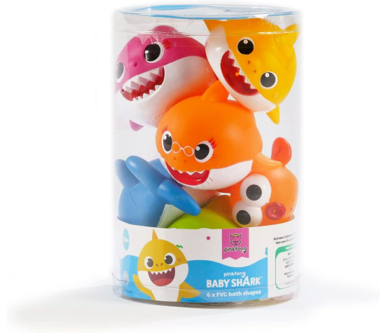 ODS - Baby Shark Set di 6 Squaletti in PVC