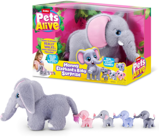 Zuru - Pets Alive Mamma e Baby Elefante Interattivo
