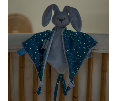 Nattou - Maxi Dou-Dou Coniglietto Blu "Glow in the Dark"