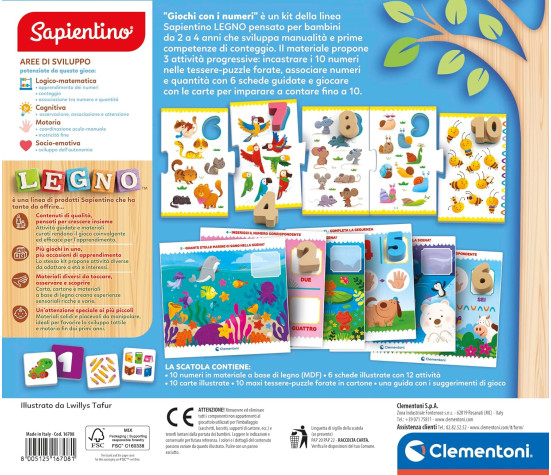 Clementoni - Sapientino Giochi con i Numeri Legno 16708