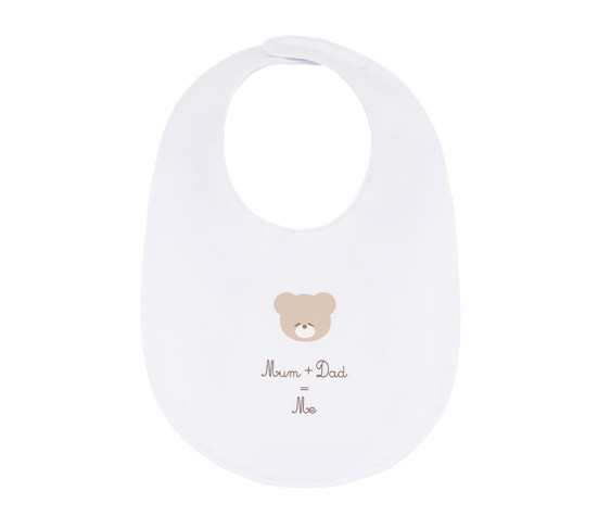 Nanan - Bavaglino "Mum Dad Me" Bianco